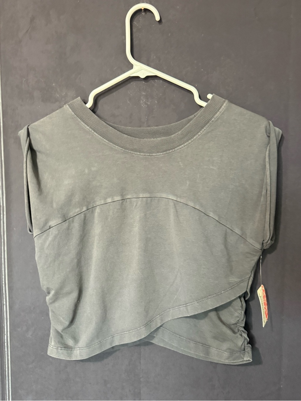 NWT FP Movement Gray Short Sleeve Logo Crop Tee - Picture 2 of 5